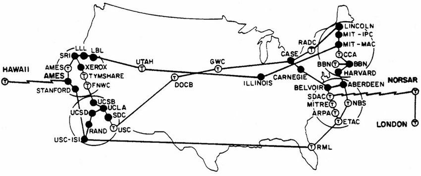 early internet map 1973